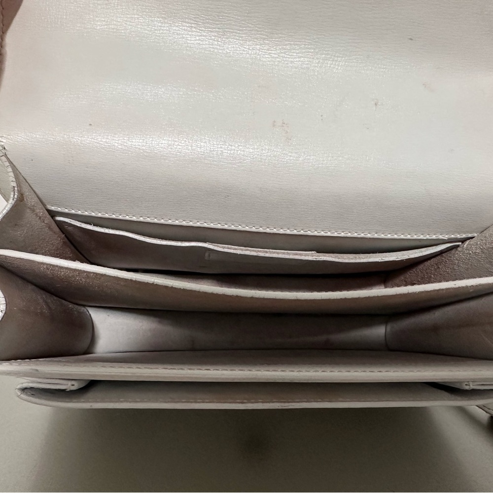 Yves Saint Laurent White Crossbody Bag with Silver Logo - Picture 8 of 8